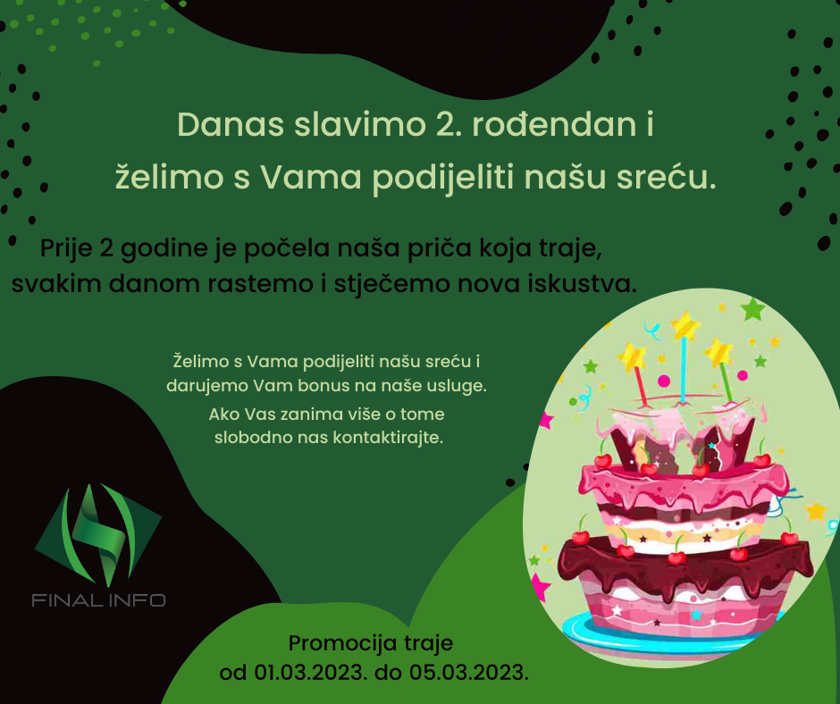 Danas je svečano i veselo, rastemo i slavimo 2. rođendan !!!